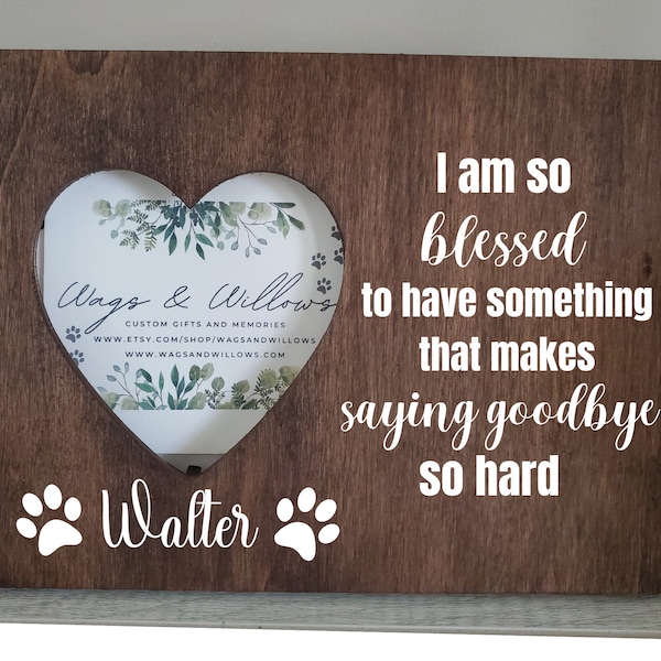 Pet Memorial, Dog Memorial Frame, Cat Memorial, Loss of Pet Gift, Pet Photo Frame, Pet Sympathy Gift, Gift for Loss of Dog, Wood frame