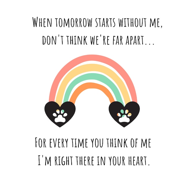 Rainbow Bridge Digital Download Pet Sympathy quote Pet Memorial Image  PNG