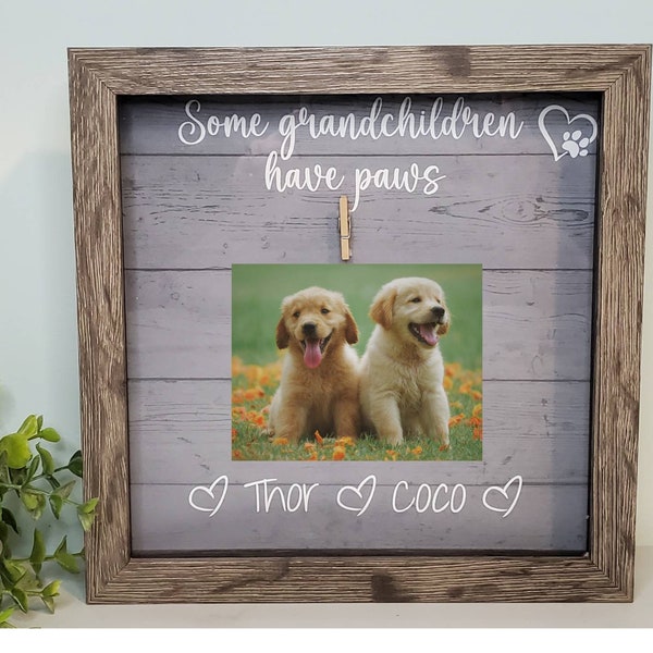 Pet grandma Picture Frame, Dog grandma,  dog grandpa,  Gift for cat grandma, Pet Photo Frame, Custom Pet Gift, Dog Photo frame, Gift for dad