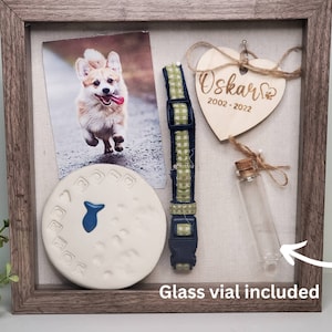 Pet Memorial Shadowbox, Pet memorial, Dog Memorial , Cat Memorial, Loss of Pet Gift, Dog collar frame, Pet Sympathy Gift
