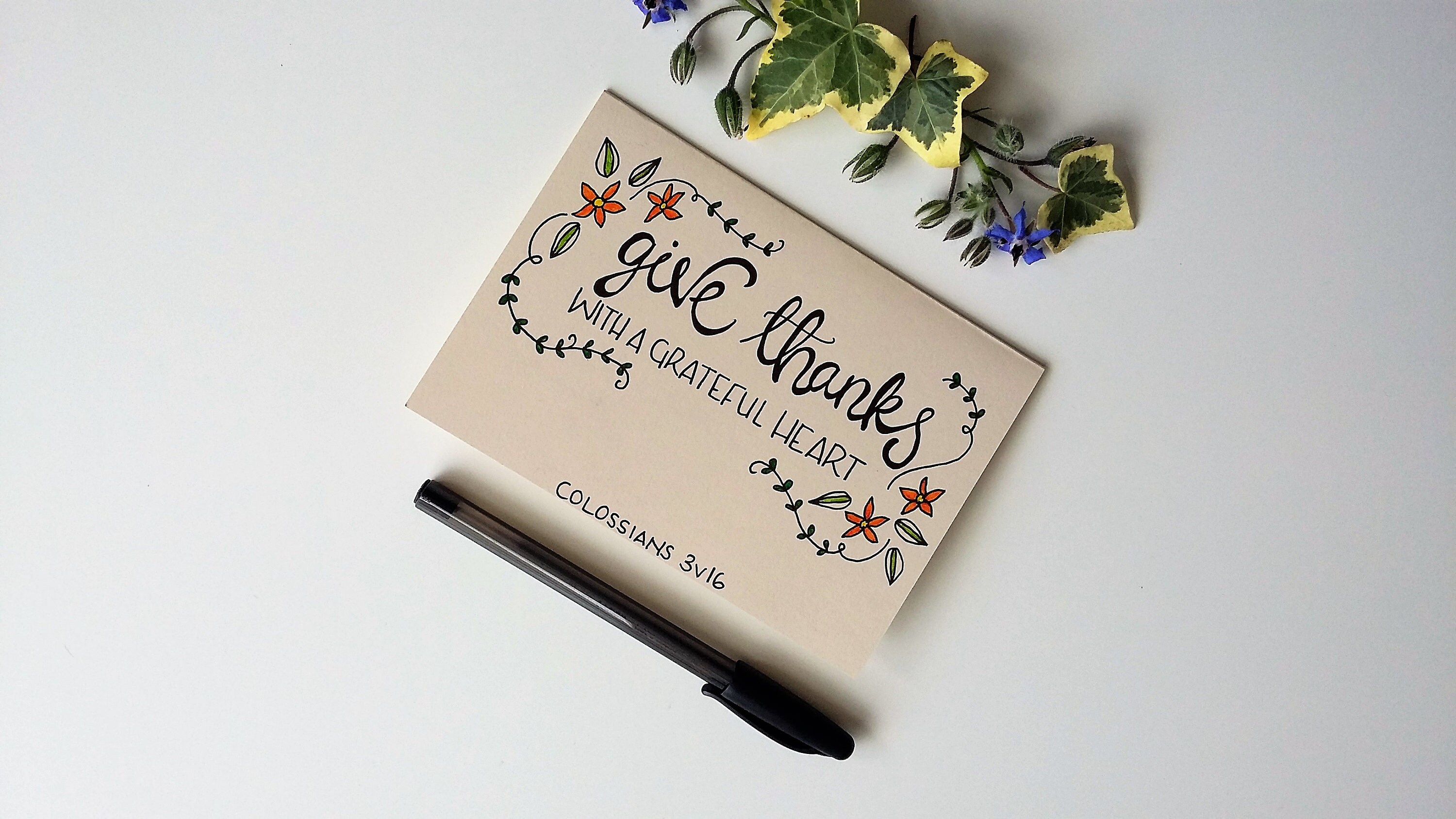 Give thanks - A6 Bible verse card