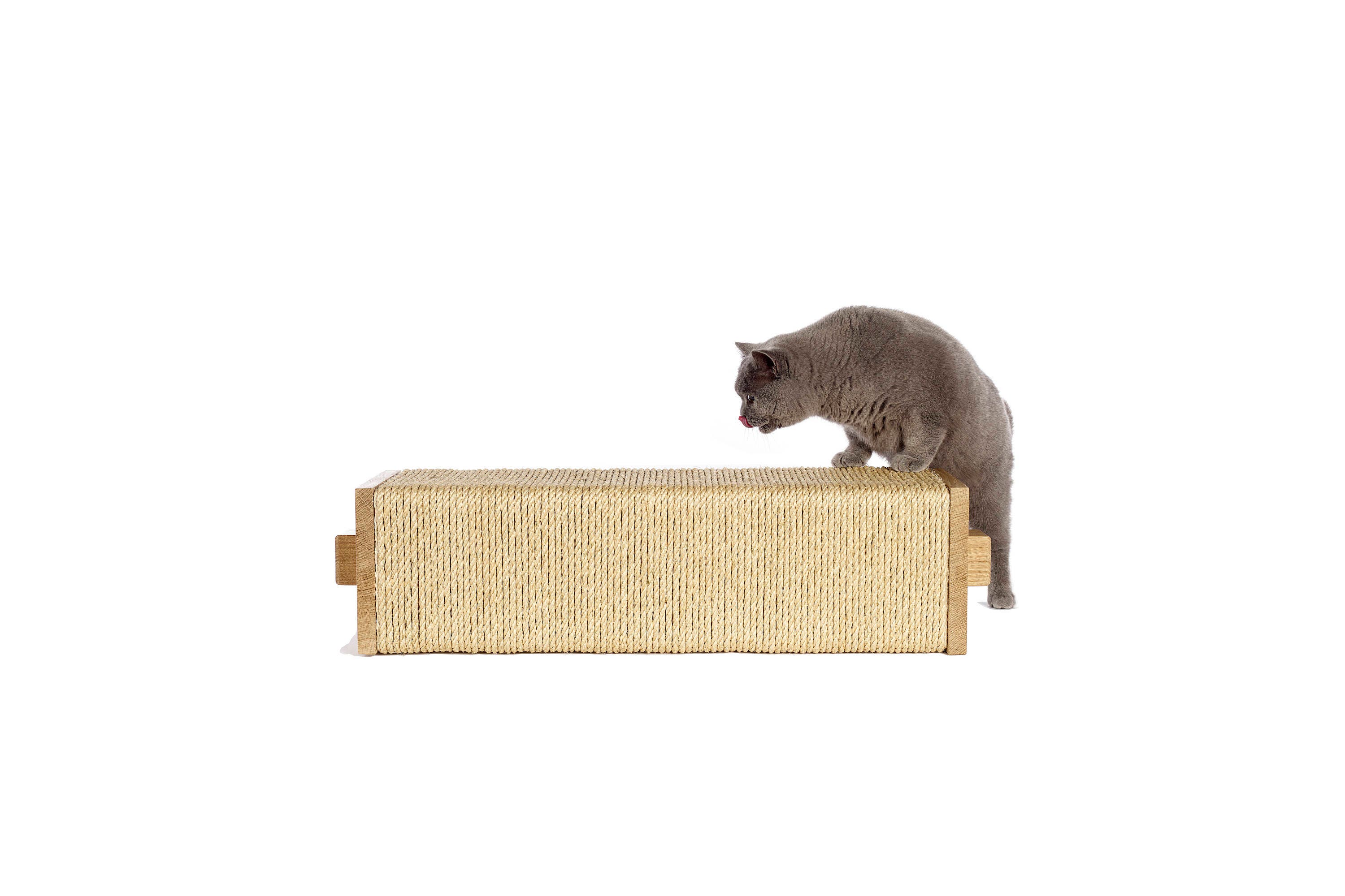 Horizontal Cuboid SISAL Cat Scratcher sisal & oak structure Etsy