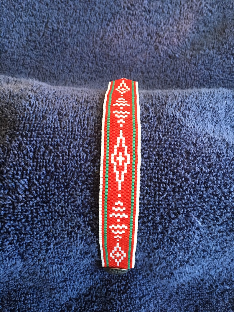 Beaded bracelet with Navajo Sash Belt Design Etsy