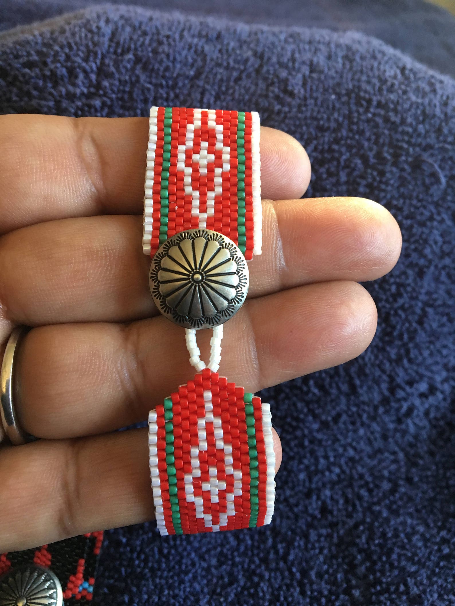 Beaded Bracelet With Navajo Sash Belt Design Etsy Canada