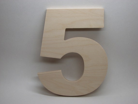 Wooden Number 2, 12 inch or 8 inch, Unfinished Large Wood Numbers