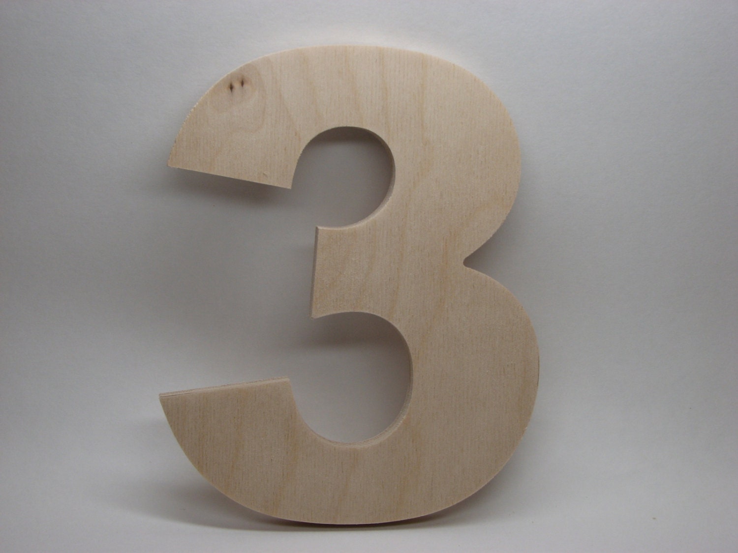 8 Wooden Number 3 Arial Font Unfinished Baltic Birch | Etsy