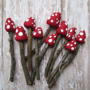 Set of 3 - Miniature Fairy Garden Mushrooms - Fairy Garden Accessories