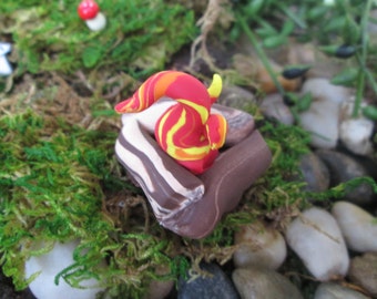 Handmade Polymer Clay Miniature Campfire: Fairy Garden Decor