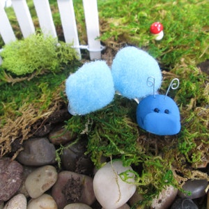 Puff Ball Blaue Raupe - Miniatur Raupe - Feengarten Raupe - Terrarium Raupe