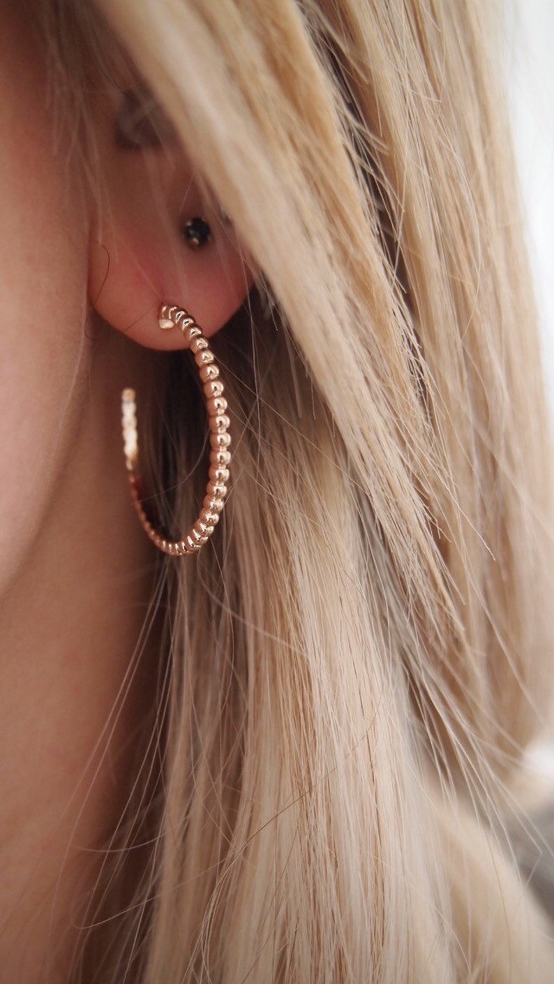 gold plated earrings Jewelry 18K gold plated hoop earrings 750