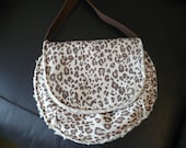 Leopard print shoulder purse faux lambskin lining brown shoulder strap small bag animal print purse small tote leopard print shoulder bag