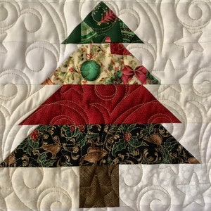 Christmas Tree Quilted Table Runner or Wall Hanging in Red - Etsy