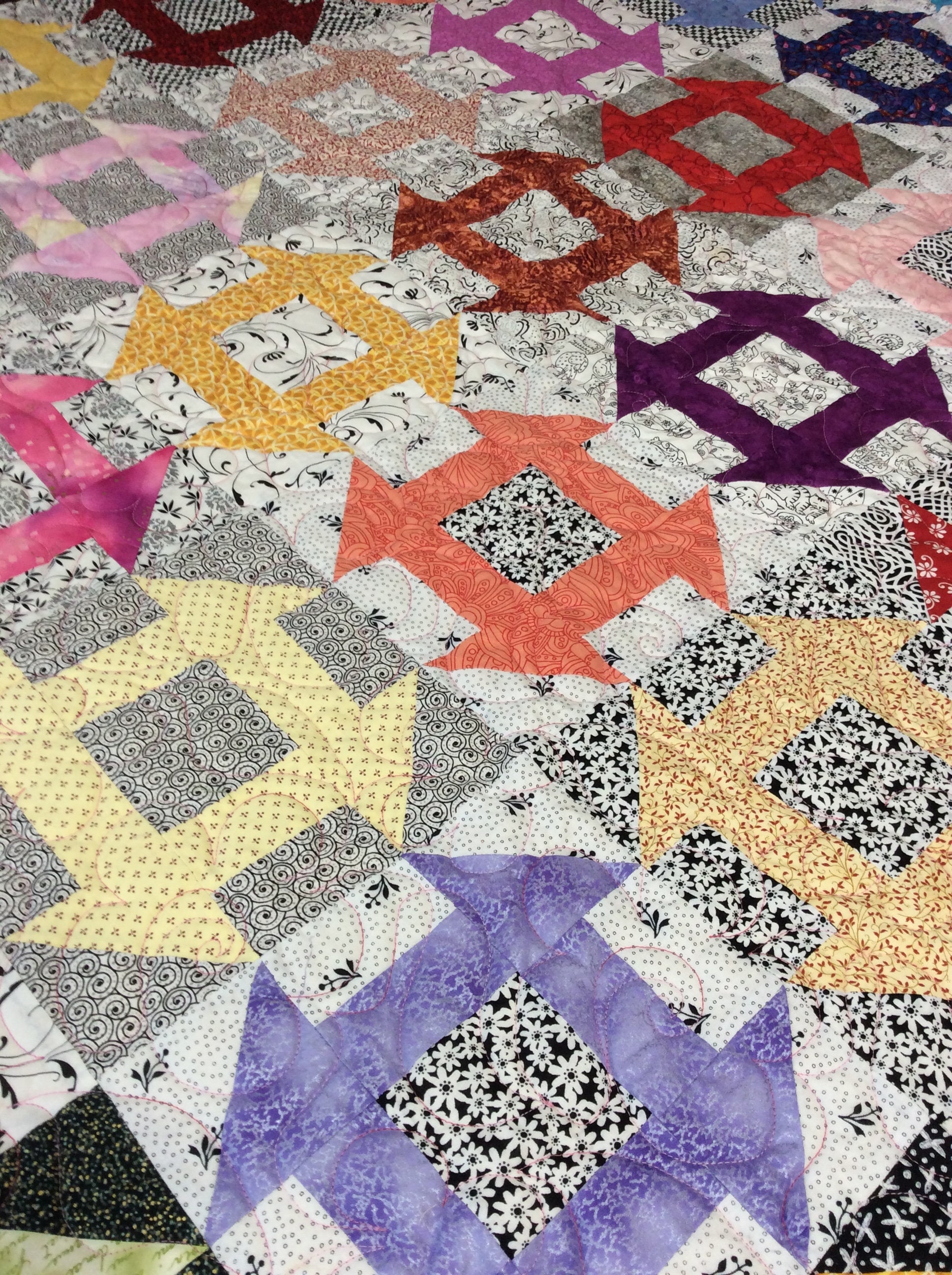 Scrappy Patchwork Quilt/twin Bed Quilt/large Lap Quilt/churn - Etsy