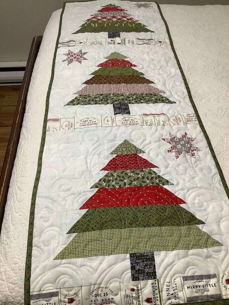 Christmas Tree Wall Hanging or Table Runner in Scrappy Holiday Etsy