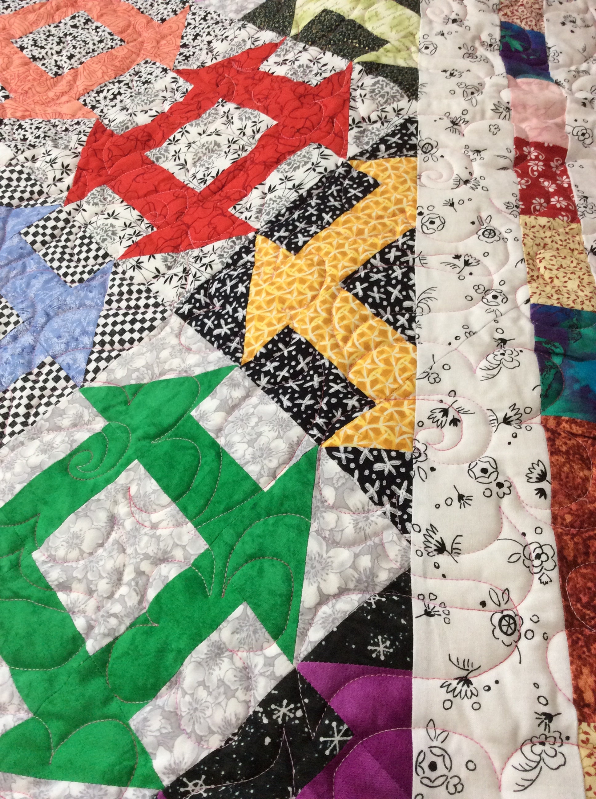 Scrappy Patchwork Quilt/twin Bed Quilt/large Lap Quilt/churn - Etsy