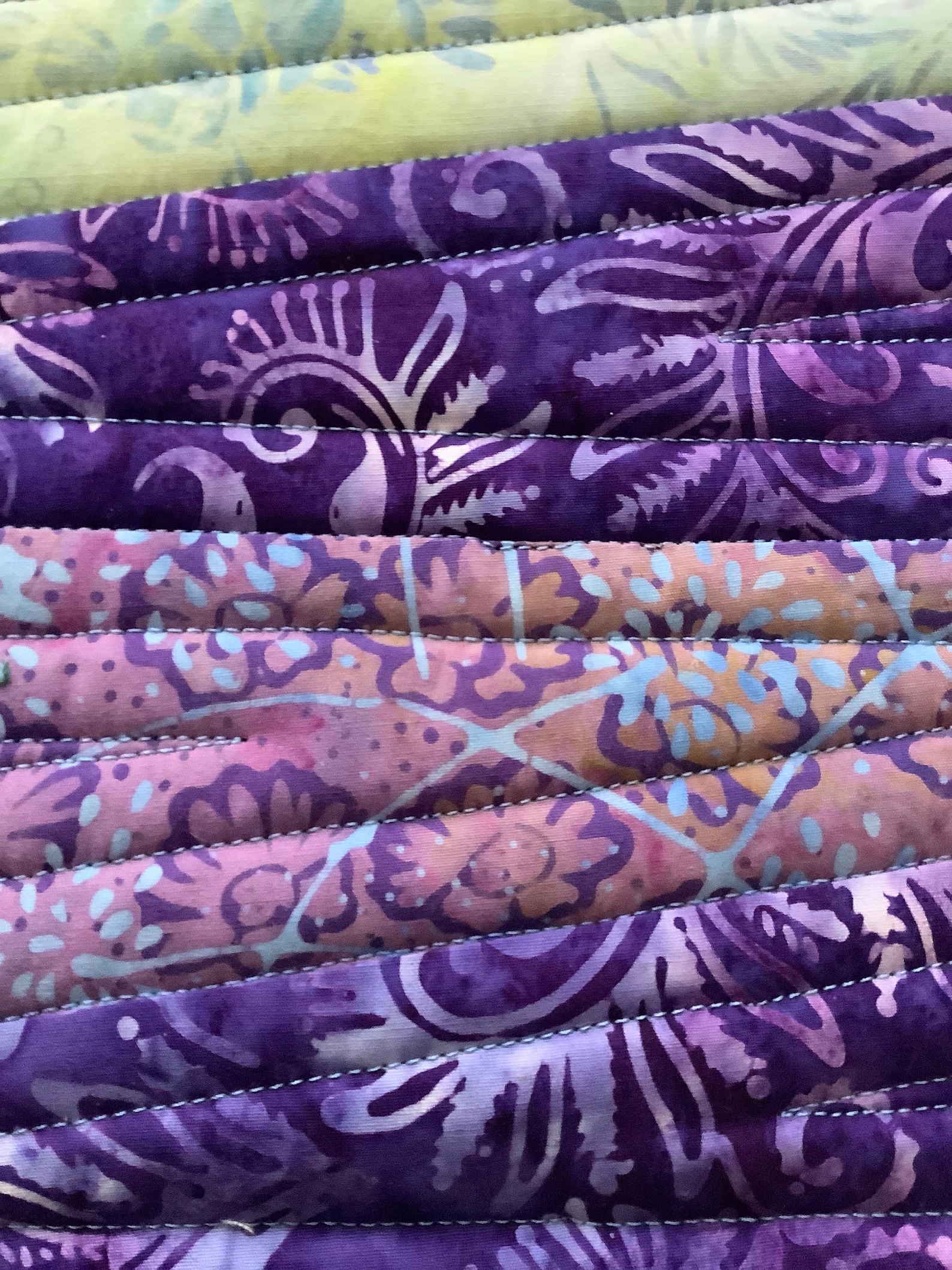 Colorful Batik Table Runner in Greens Golds and Purples Etsy