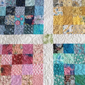 Scrappy Patchwork Lap Quilt in Multi Colors, Twin Bed Quilt, Single Bed ...