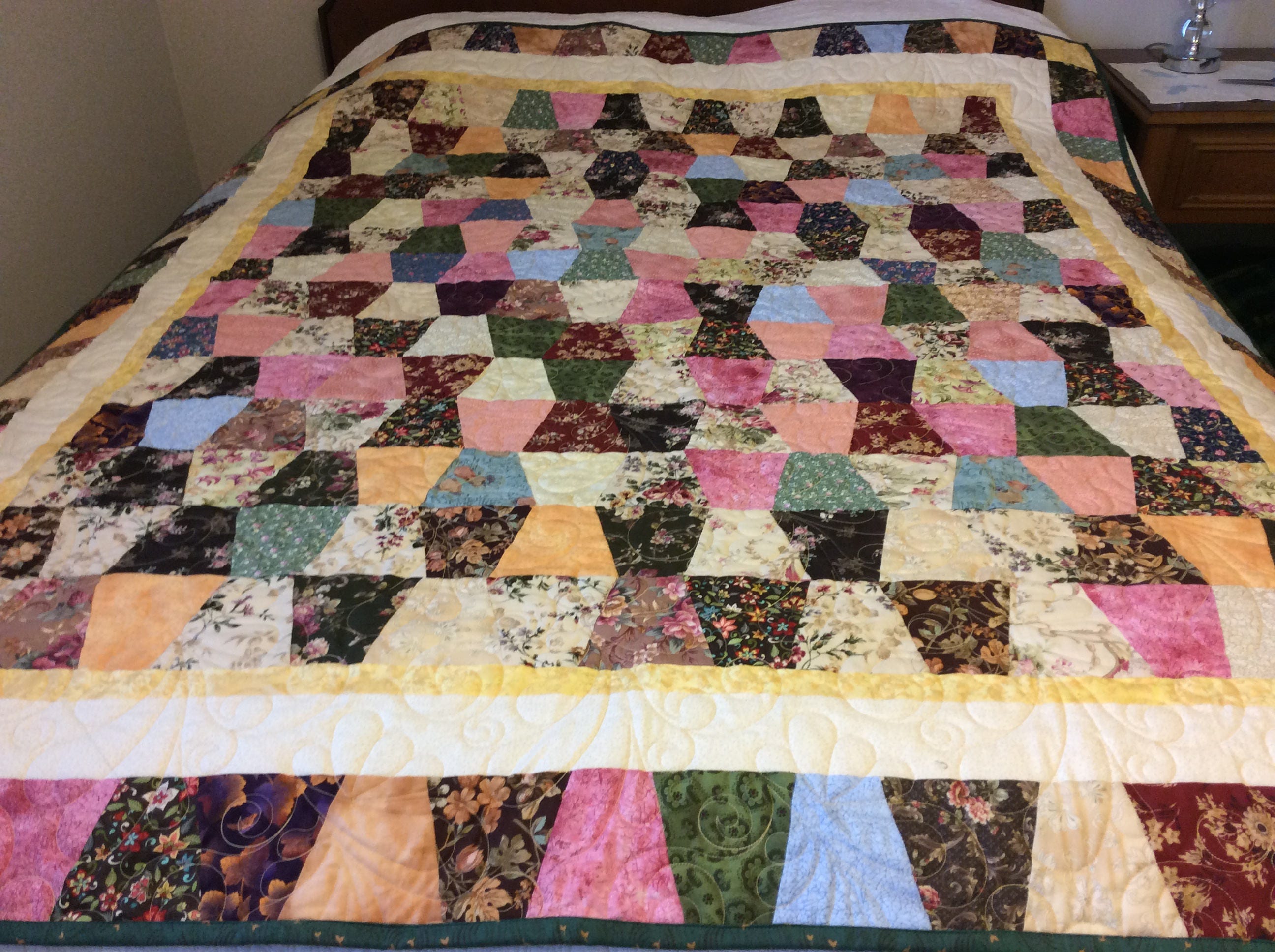 Quilted Pink Cream Lap Quilt Large Lap Quilt Small Bed Etsy Canada