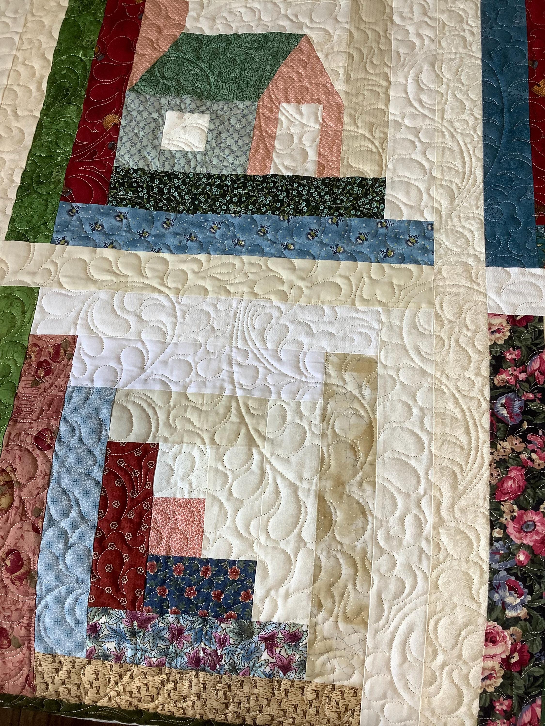 Log Cabin Scrappy Quilt, Cottage Style, Twin Bed Size (62" X 82") - Etsy