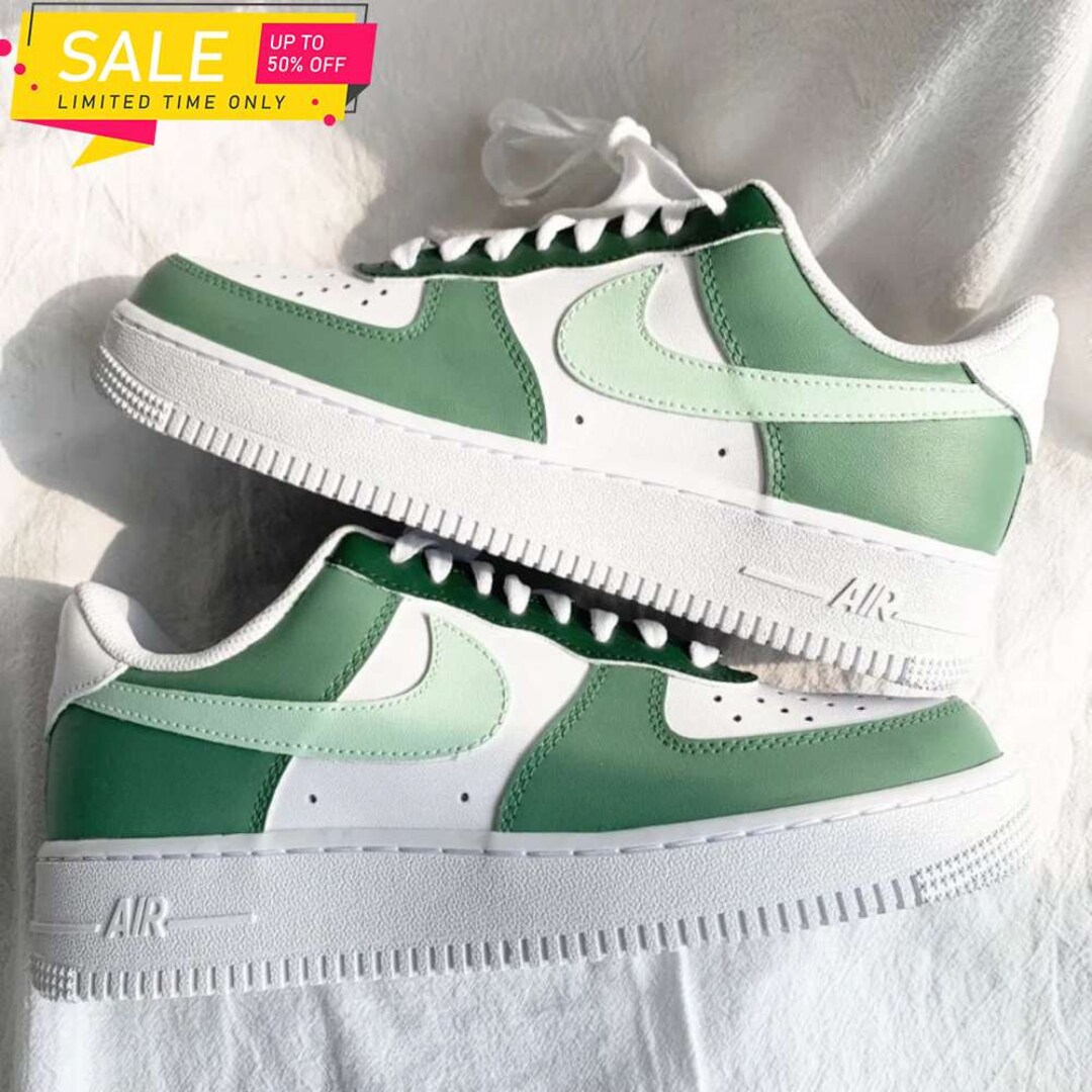 Sage Green Custom Af 1 Sage Green Shoes Af 1 Sage Green Etsy