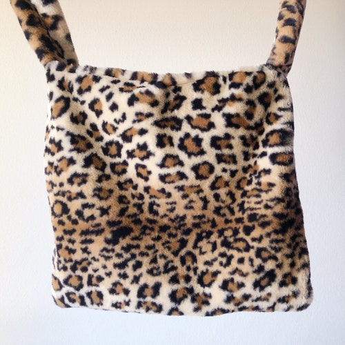 Medium Fluffy Cheetah Print Bag Brown Animal Print Fuzzy - Etsy