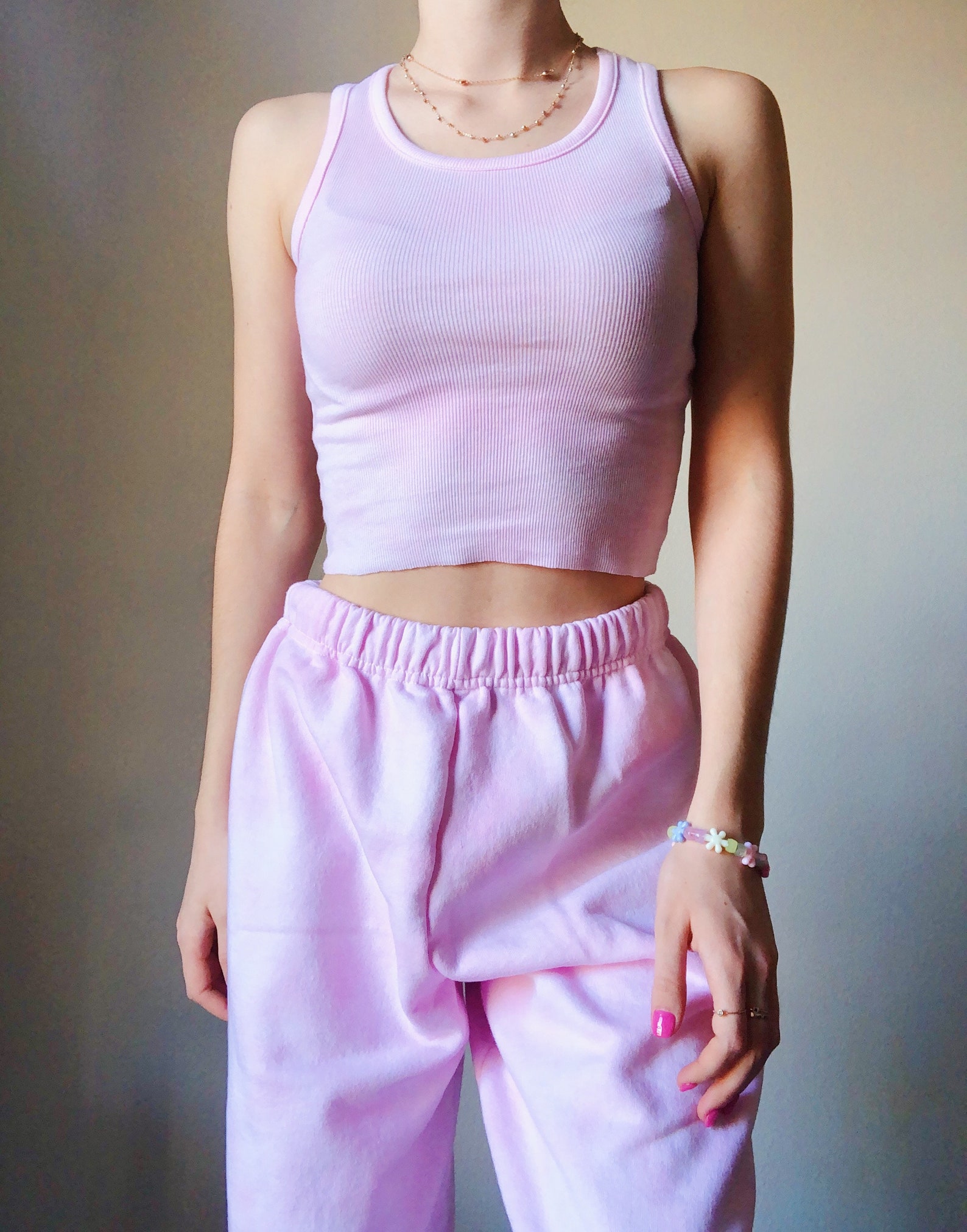 Baby Pink Tank Top Tie Dye Tank Top Light Pink Tie Dye Etsy