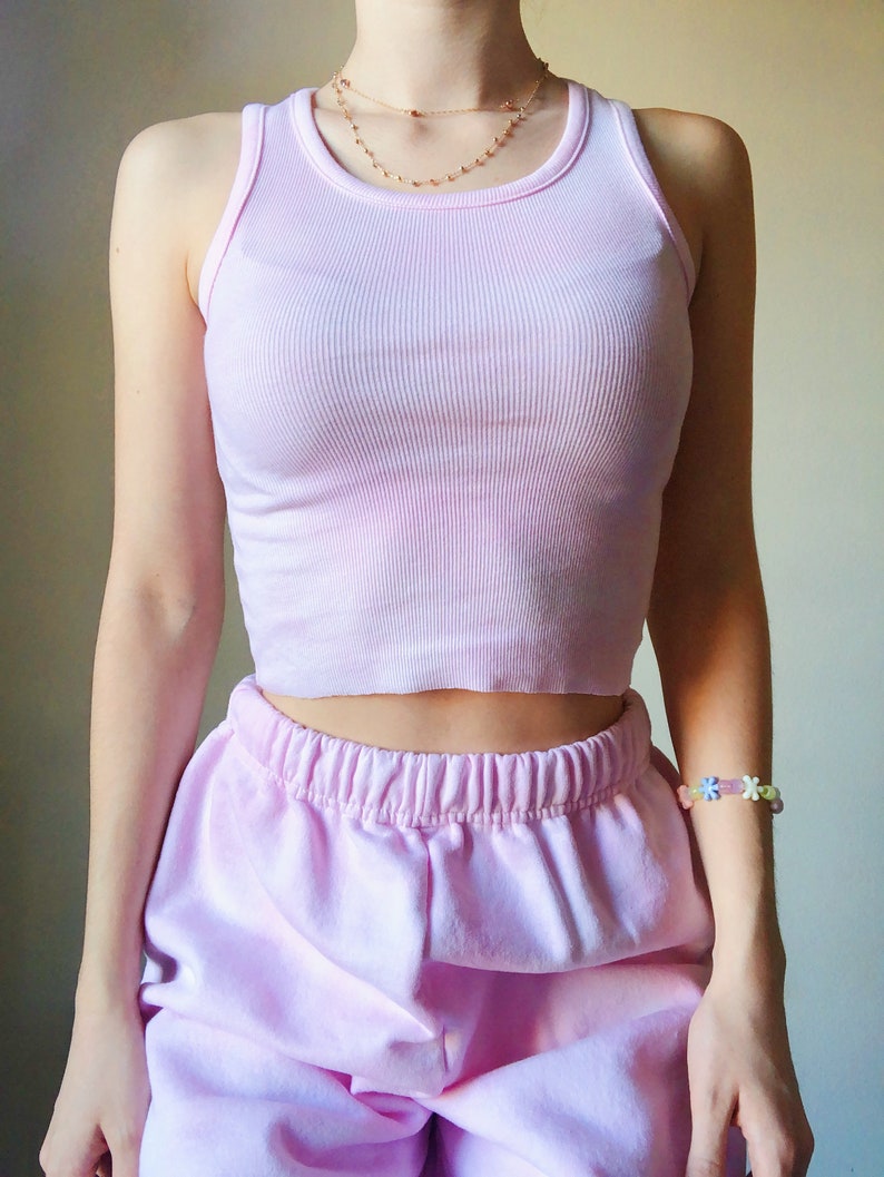 Baby Pink Tank Top Tie Dye Tank Top Light Pink Tie Dye Etsy