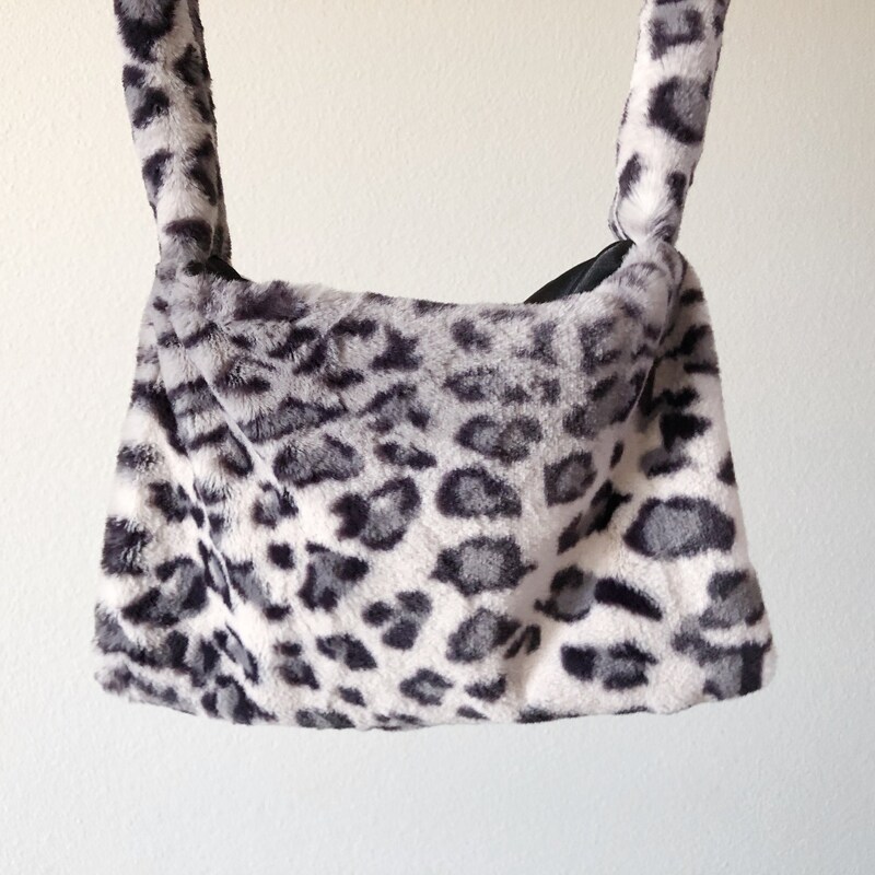 fluffy cheetah print bag