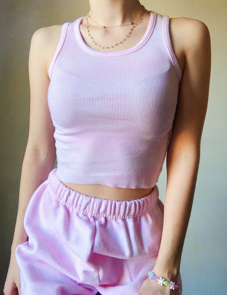 Baby Pink Tank Top Tie Dye Tank Top Light Pink Tie Dye Etsy