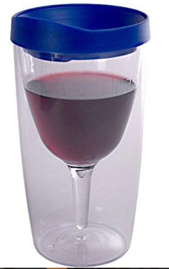 Vino2go Portable Wine Glasses Blue and Frost 96 Ct 