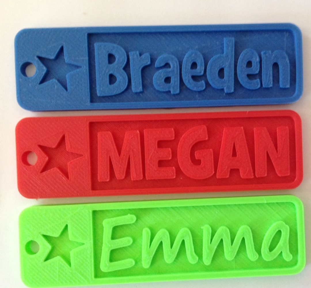 Personalized 3D Printed Keychain Luggage Tag Kid's Etsy