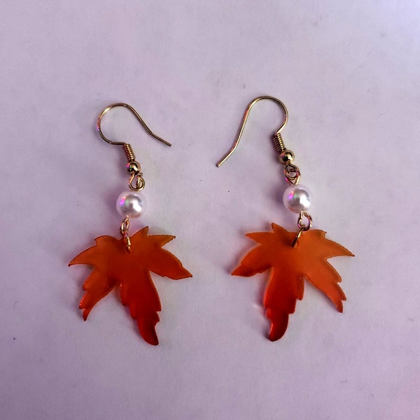Maple Leaf Earrings, Fall Earrings, Autumn