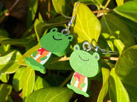 frog earrings etsy