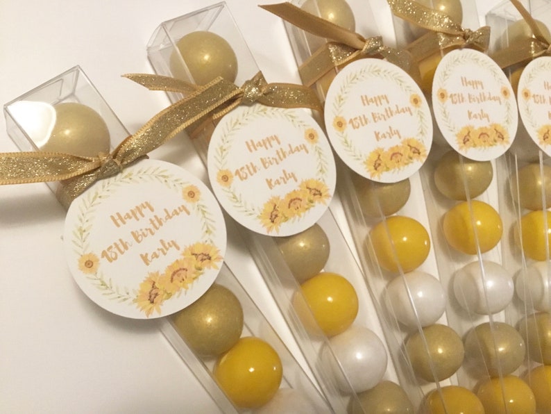 Personalized Birthday Party Favor Gumball Candy set of 6 18th Birthday