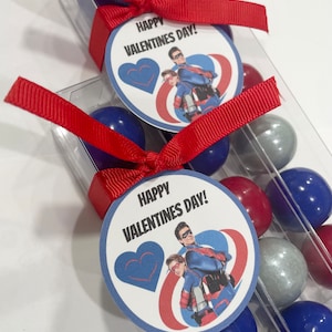 Henry Danger valentines - Party Favor Gumball Candy, SET OF 6