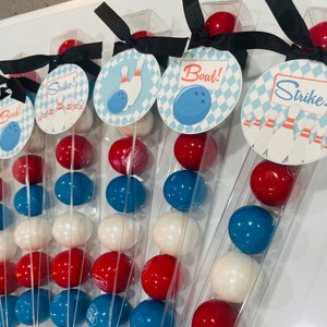 Bowling Birthday- Party Favor Gumball Candy, SET OF 6