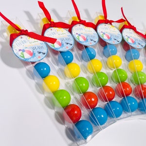 Boys Pool Party Birthday - Party Favor Gumball Candy, SET OF 6