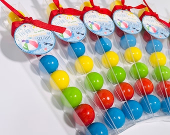Boys Pool Party Birthday - Party Favor Gumball Candy, SET OF 6