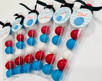 Bowling Birthday- Party Favor Gumball Candy, SET OF 6