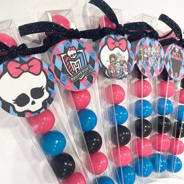 Monsters High Party Favor birthday gumball tube favors, set of 6