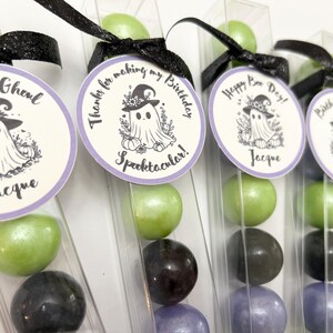Halloween - Personalized - Ghost Witch- Party Favor Gumball Candy, SET OF 6