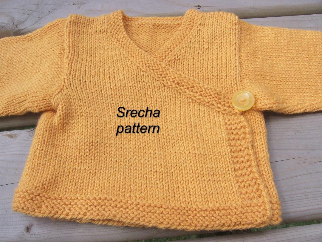 PDF Knitting Pattern Baby Kimono Baby Sweater Handknitted Etsy