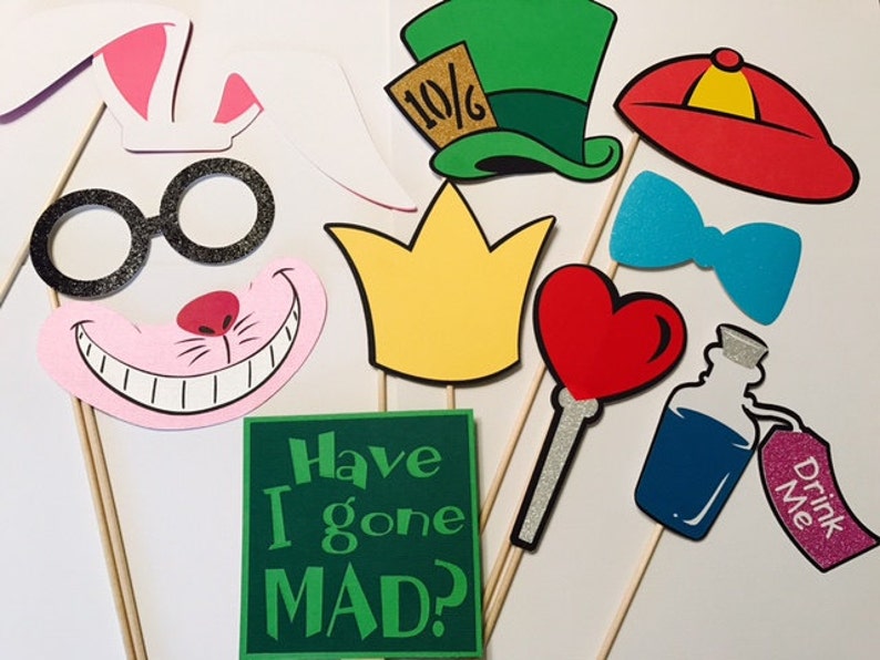Alice in Wonderland Photo Booth Photo Booth Prop Set Alice - Etsy