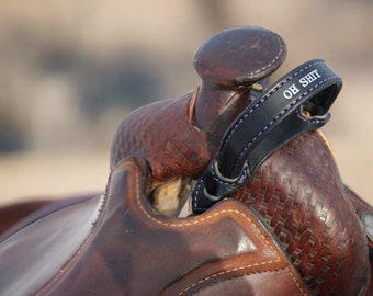 Custom Leather Night Latch - Horse Tack Oh Crap Grab Strap Saddle Accessories - Attaches to Western & Aussie Saddles - FREE Shipping