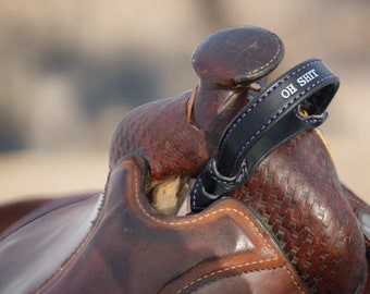 Maßgeschneiderter Nachtriegel aus Leder – Horse Tack Oh Crap Grab Strap Sattelzubehör – Befestigung an Western- und Aussie-Sätteln – KOSTENLOSER Versand