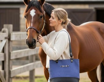 Equestrian Snaffle Bit Leather Tote Bag Handmade Purse Horse Lover Gift for Women