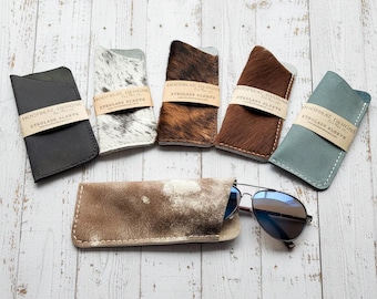 Funda de cuero para gafas de sol: el bolsillo suave protege las gafas de arañazos.