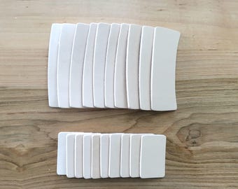 Leather Hair Clip Blanks: 2" & 4" Veg Tan Leather, Set of 10.