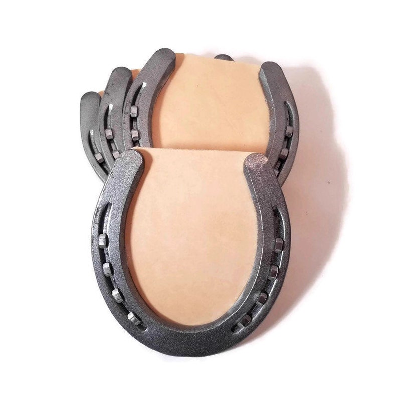 Leather Horseshoe Coasters Set of Four Horselover Gift Etsy