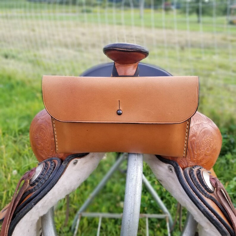 Leather Pommel Bag Saddle Cell Phone Holder Western Horse Etsy